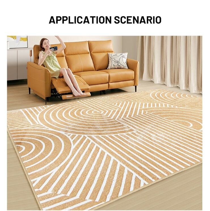 Pet-Friendly Faux Cashmere Rug - Modern Beige and White Living Room Carpet, Soft Area Rug for Stylish Home Decor supplier