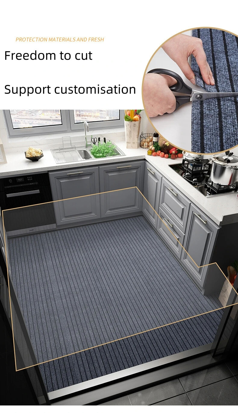 High-Quality PVC Backed Door Mat - Non-Slip, Thickened Super-Microfiber Kitchen and Entrance Floor Mat, Free-Cutting Easy Roll Edges for Home Use, Ideal for Kitchen, Bedroom, Living Room, and Entrance manufacture