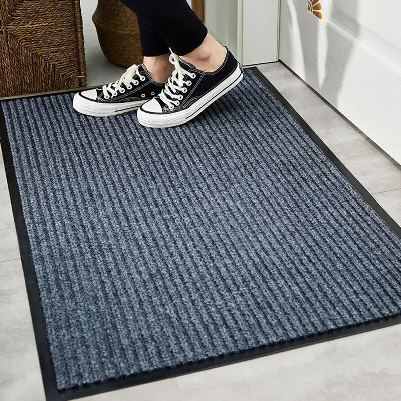 Double Striped PVC Super-Microfiber Door Mat - Non-Slip, Washable Entrance Floor Mat, Shoe Cleaning Rug for Home, Ideal for Bedroom, Living Room, and Entrance supplier