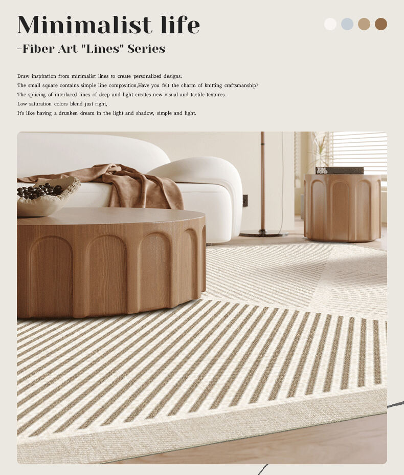 Modern Living Room Carpet - Silent Cream Rug, Premium Quality for Stylish Home Decor with Gray Sofa and Table Se factory