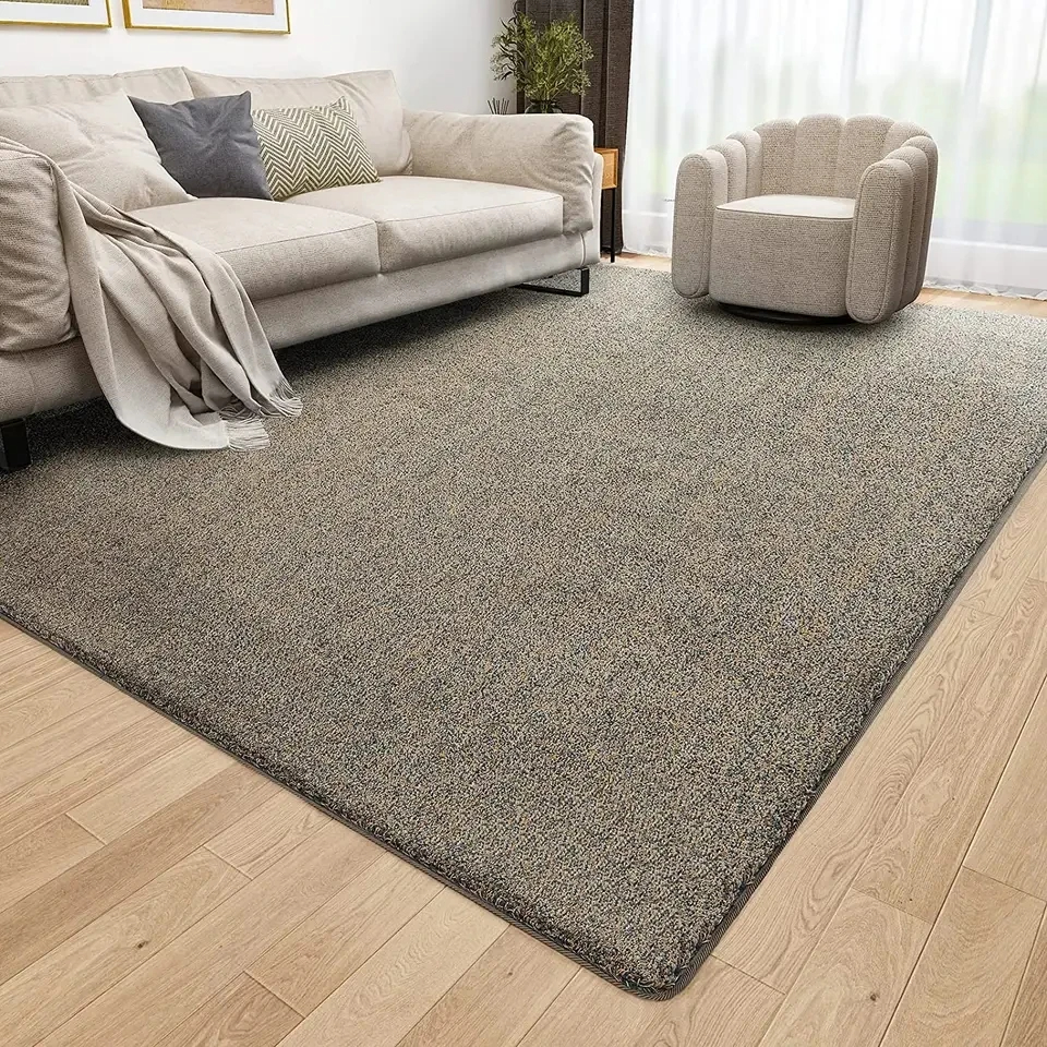 Soft Indoor Super-Microfiber Area Rugs - Large Modern Solid Color Floor Mats and Rugs, Ideal for Living Room, Bedroom, Entrance, and Doorways details