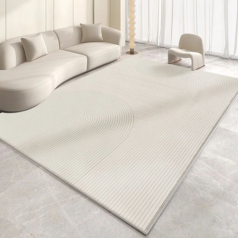 Cream Style Living Room Carpet - Anti-Fouling Large Cotton and Linen Area Rug with Non-Slip Backing, Simple Home Bed Blanket for Added Comfort supplier