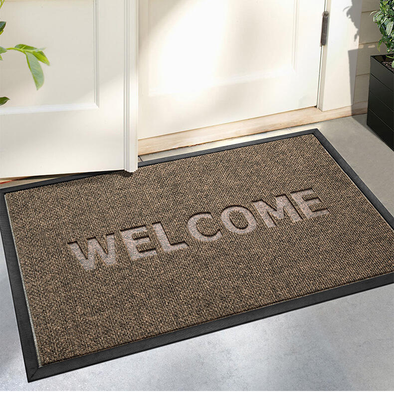 Hot Selling Anti-Slip Home Entrance Mat - Grey Rib Front Door Mat with Outdoor Rubber Backing, Super-Microfiber Door Rug, Ideal Floor Mat for Indoor and Outdoor Use supplier