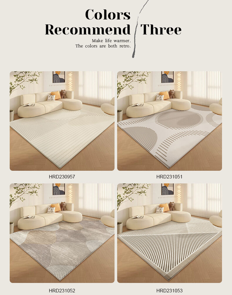 Modern Living Room Carpet - Silent Cream Rug, Premium Quality for Stylish Home Decor with Gray Sofa and Table Se supplier