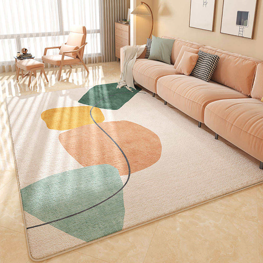 Thickened Imitation Cashmere Area Rug - Soil-resistant Living Room Carpet, Bedside Tea Table Floor Mat, Machine Washable Rug for Easy Care