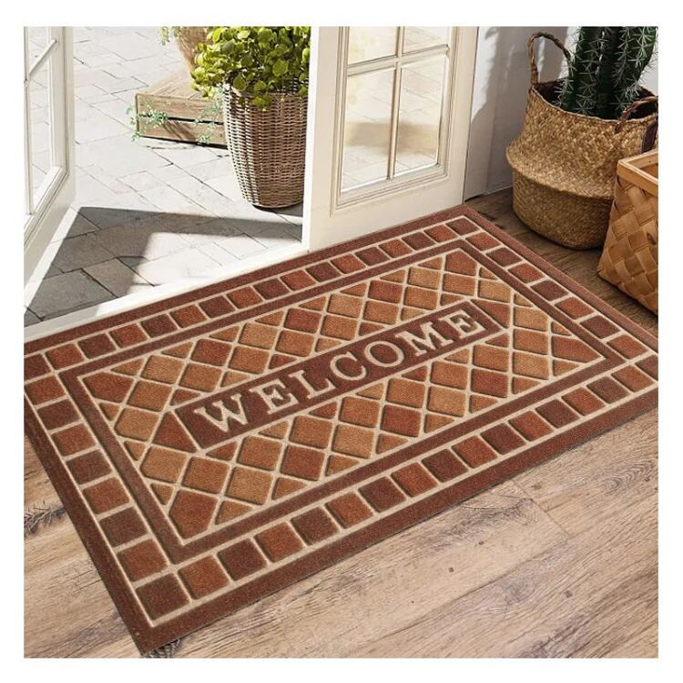 Durable Home Decorative Brick-Patterned Door Mat - Rubber Backed Non-Slip Entrance Mat, Stylish and Practical Door Rug for Indoor and Outdoor Use