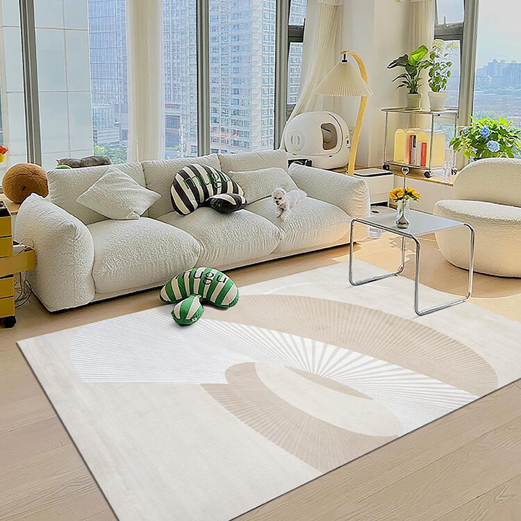 Stylish Modern Beige Rugs - Large Living Room Carpets, Fashionable Salon Tapis, Soft Area Rugs for Contemporary Spaces manufacture