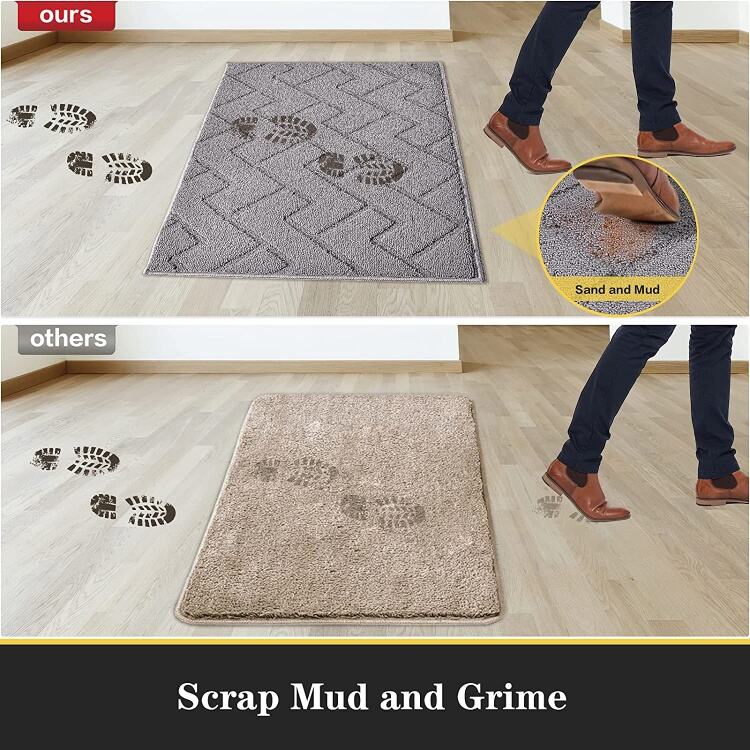 Luxury Geometric Door Mat - High-End Polypropylene Non-slip TPR Back Indoor/Outdoor Welcome Rug, Perfect for Entryway details