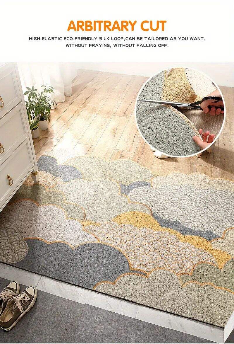 Household PVC Roll-Up Entrance Door Mat - Silk Ring Anti-Slip Dust Removal Mat, Customizable Size for Home manufacture