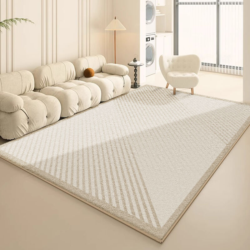 New Design Soft Beige and Warm Grey Living Room Carpet - Large Neutral Area Rug, Cream Rug for Modern Home Decor