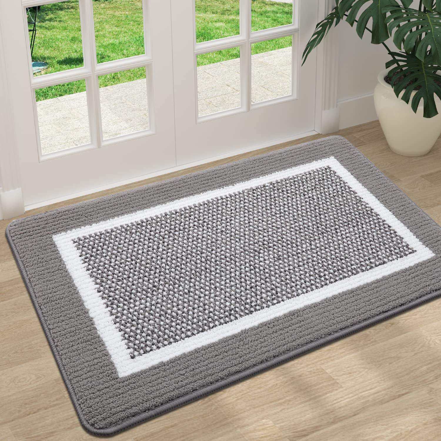 Indoor Absorbent Door Mat - Non-Slip, Dirt-Resistant, Durable Low-Profile Entrance Floor Mat, Washable Front Entry Mat