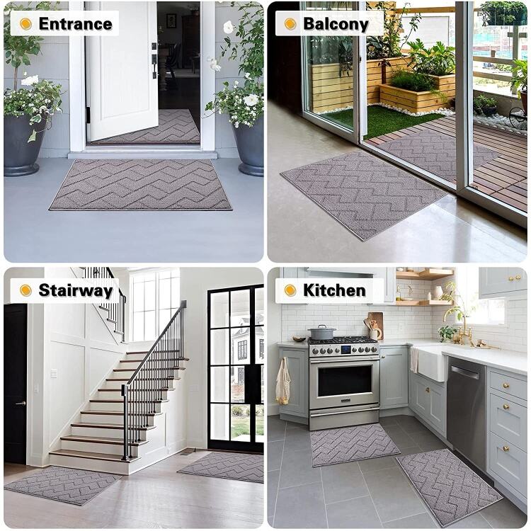 Luxury Geometric Door Mat - High-End Polypropylene Non-slip TPR Back Indoor/Outdoor Welcome Rug, Perfect for Entryway details