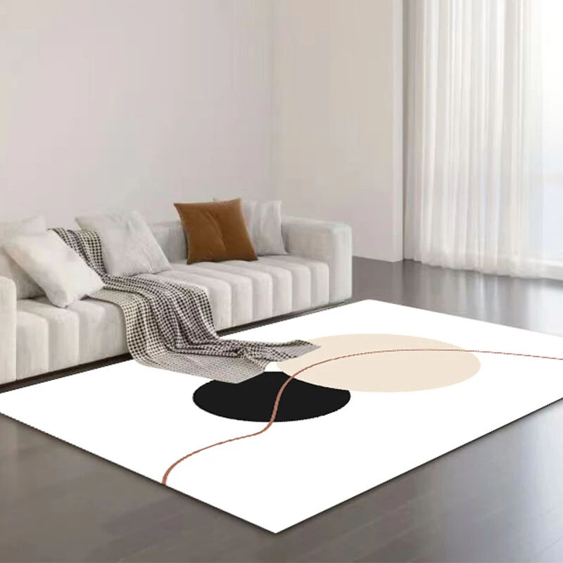 Black and White Striped Super-Microfiber Living Room Floor Mat - Modern Abstract Design, Non-Slip Door Mat and Rug, Ideal Floor Rugs for Entrance, Bedroom, and Coffee Table Mat factory