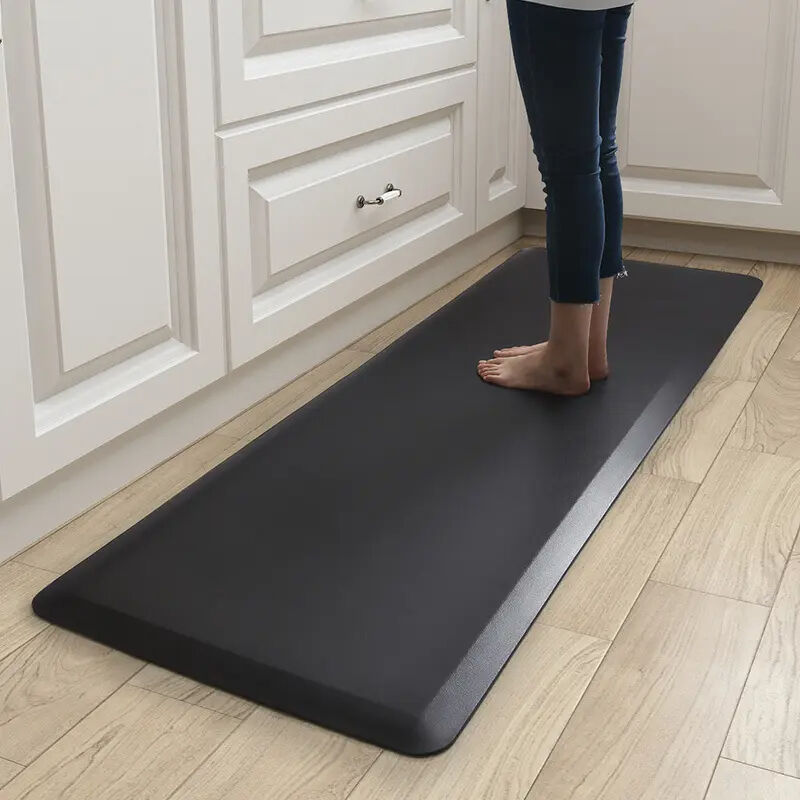 Anti-Fatigue Kitchen Mat with Super-Microfiber Cushion - Waterproof Non-Slip PVC Door Mat, Ideal Floor Mat for Kitchen, Home Office, and Entrance Areas