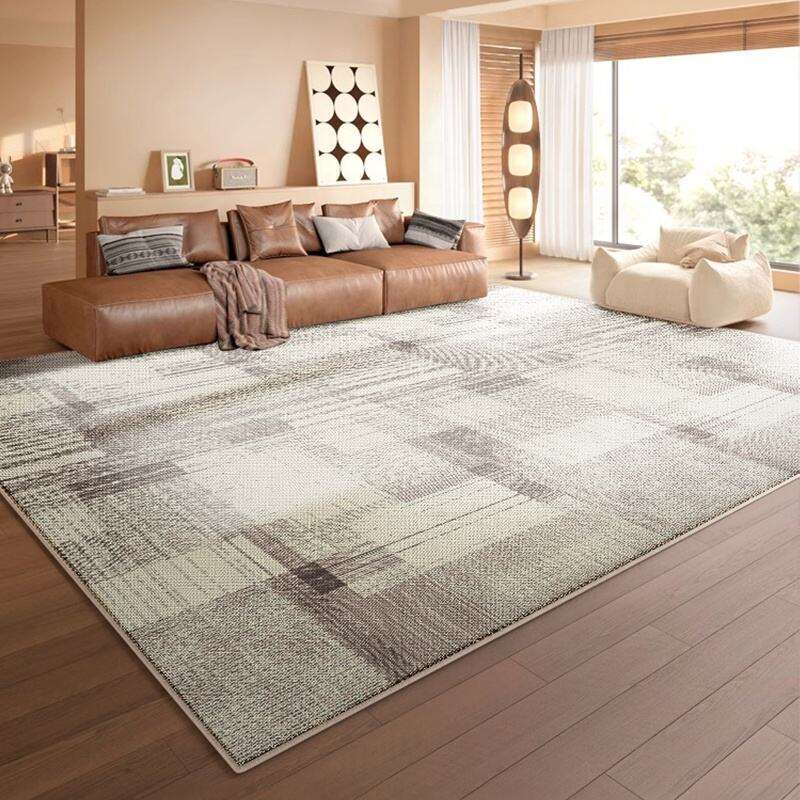 Hot Sale Geometric Pattern Rectangle Rug - Modern Loop Pile Area Carpet, Machine-Made for Living Room, Stylish Floor Covering manufacture