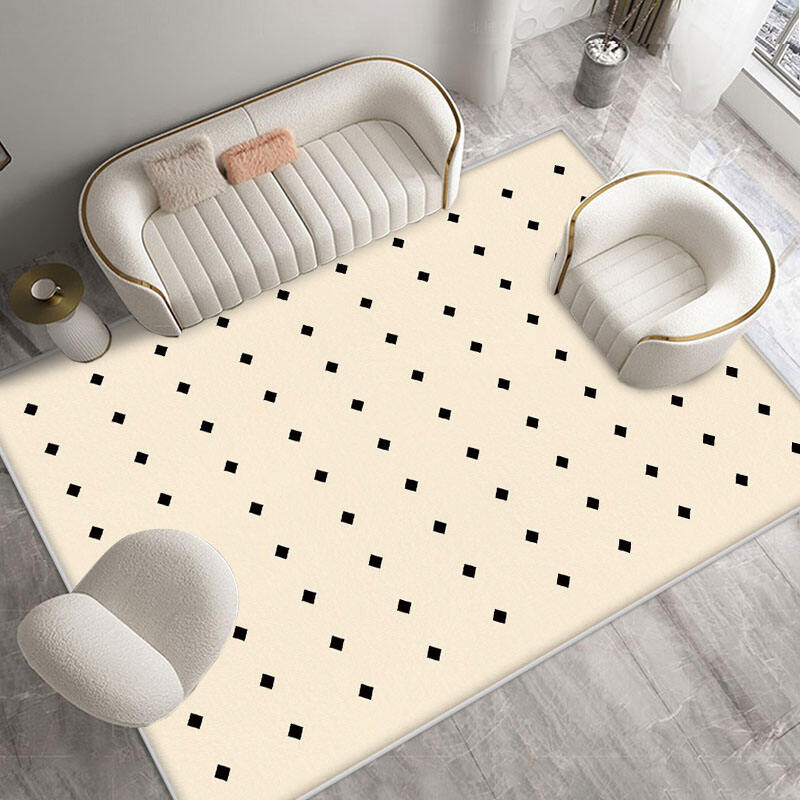 Modern Living Room Carpet - Silent Cream Rug, Premium Quality for Stylish Home Decor with Gray Sofa and Table Se supplier