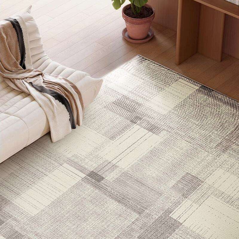 Hot Sale Geometric Pattern Rectangle Rug - Modern Loop Pile Area Carpet, Machine-Made for Living Room, Stylish Floor Covering factory