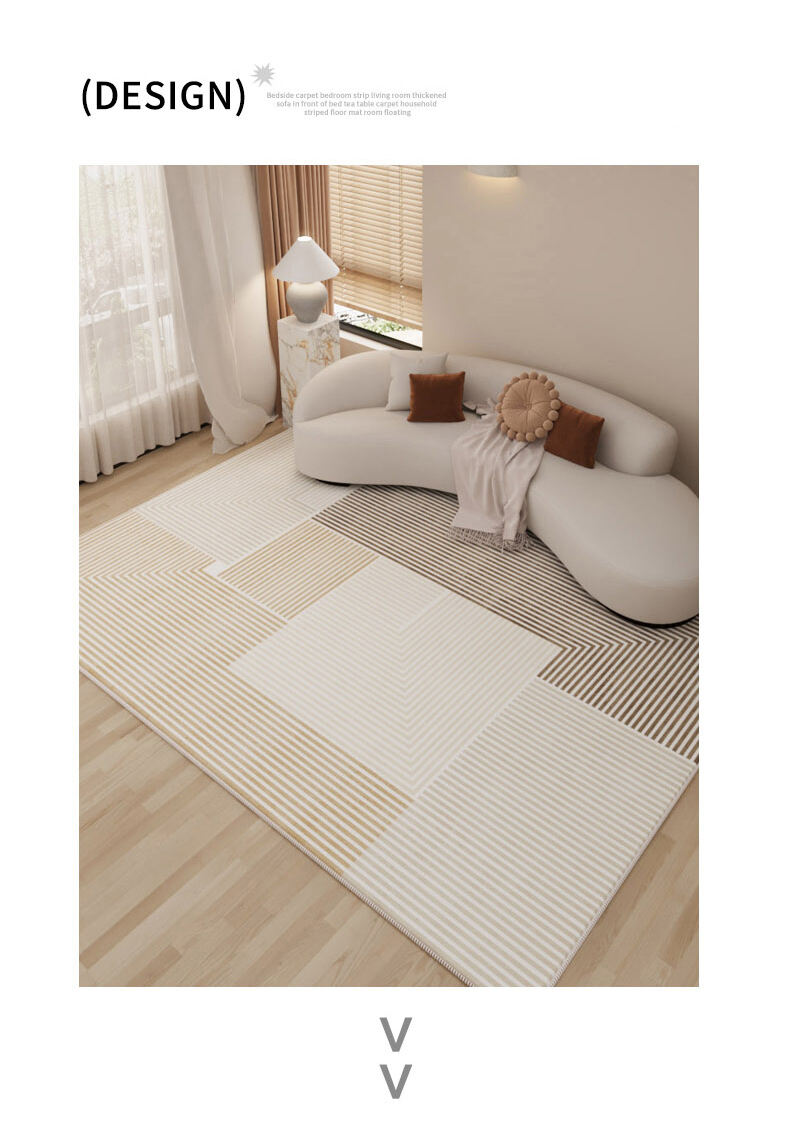 Geometric Modern Living Room Carpet - Rectangular Rug for Bedroom, Fluffy Floor Mat, Plush Area Rugs for Stylish Home Decor factory