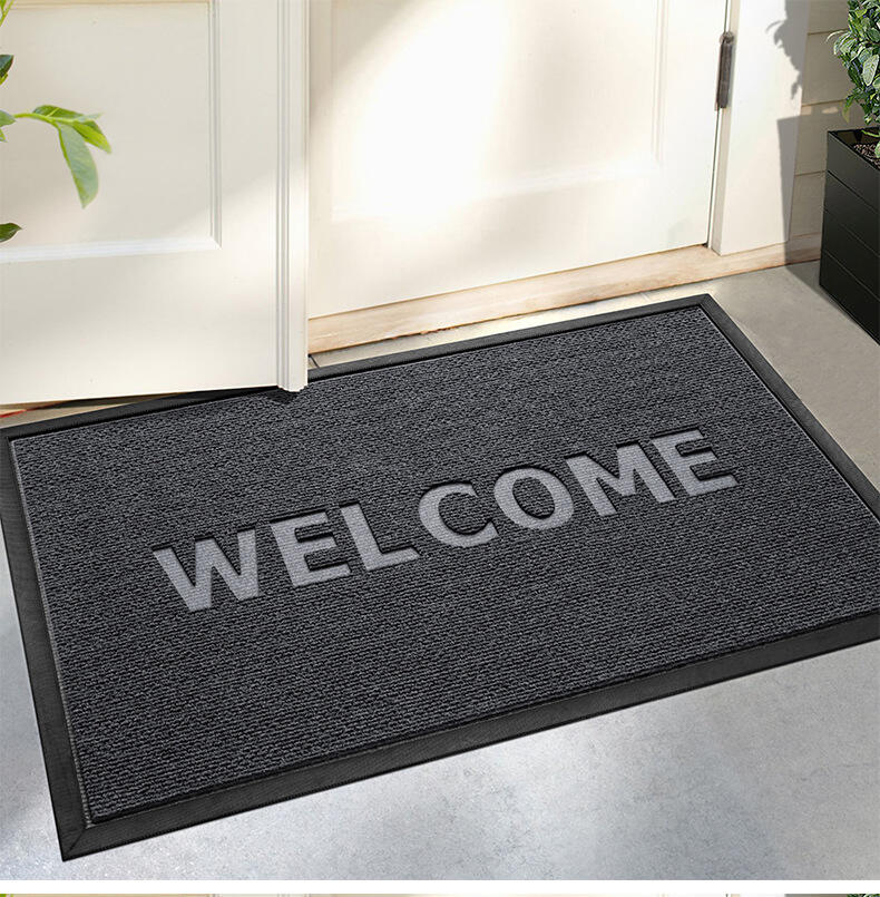 Hot Selling Anti-Slip Home Entrance Mat - Grey Rib Front Door Mat with Outdoor Rubber Backing, Super-Microfiber Door Rug, Ideal Floor Mat for Indoor and Outdoor Use manufacture