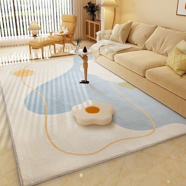 Nordic Inspired Light Luxury Living Room Carpet - Simple Anti-Slip Stain-Resistant Area Rug, Soft Bedroom Floor Covering for Elegant Home Decor details