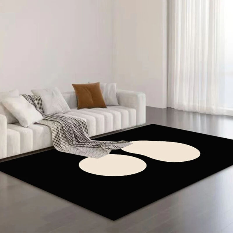 Black and White Striped Super-Microfiber Living Room Floor Mat - Modern Abstract Design, Non-Slip Door Mat and Rug, Ideal Floor Rugs for Entrance, Bedroom, and Coffee Table Mat factory