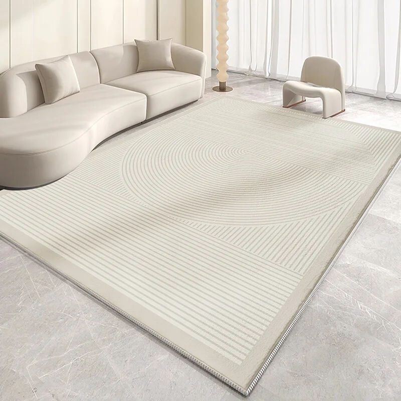 Cream Style Living Room Carpet - Anti-Fouling Large Cotton and Linen Area Rug with Non-Slip Backing, Simple Home Bed Blanket for Added Comfort factory