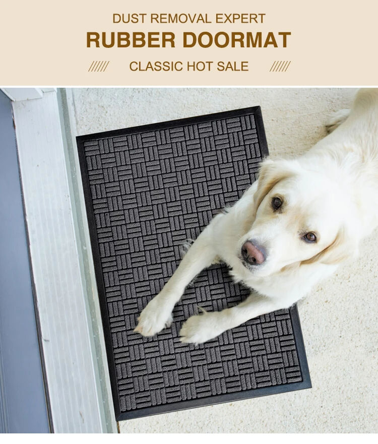 3D Embossed Polypropylene Door Mat - Super-Microfiber Non-Slip Entrance Mat and Rug, Durable Rubber Door Mat for High Traffic Home Entrances, Ideal Floor Mat for Indoor and Outdoor Use details