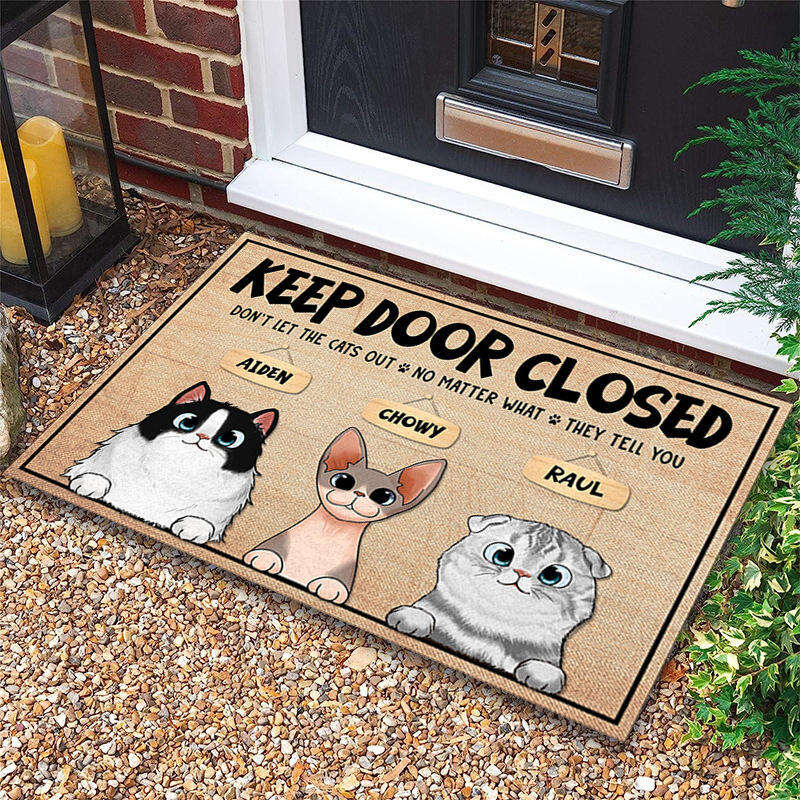 Cartoon Animal-Themed Entrance Door Mat - Cute Dog and Cat Design Floor Mat for Home, Decorative and Durable Door Rug