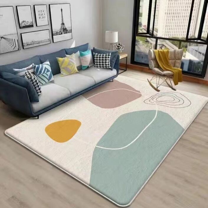 Nordic Inspired Light Luxury Living Room Carpet - Simple Anti-Slip Stain-Resistant Area Rug, Soft Bedroom Floor Covering for Elegant Home Decor details