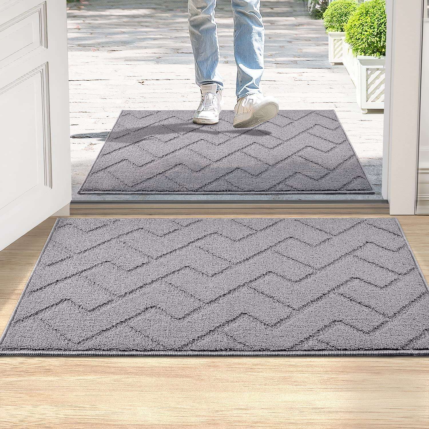 Luxury Geometric Door Mat - High-End Polypropylene Non-slip TPR Back Indoor/Outdoor Welcome Rug, Perfect for Entryway