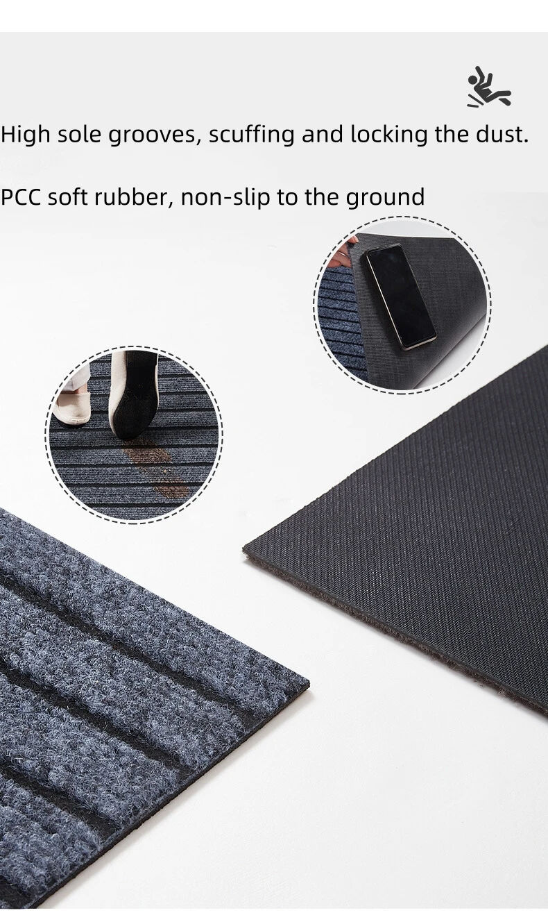 High-Quality PVC Backed Door Mat - Non-Slip, Thickened Super-Microfiber Kitchen and Entrance Floor Mat, Free-Cutting Easy Roll Edges for Home Use, Ideal for Kitchen, Bedroom, Living Room, and Entrance details