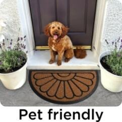 Heavy-Duty Low Profile Durable Rubber Door Mat - Outdoor Entryway Brown Semi-Circular Door Mat, Perfect for High Traffic Areas supplier