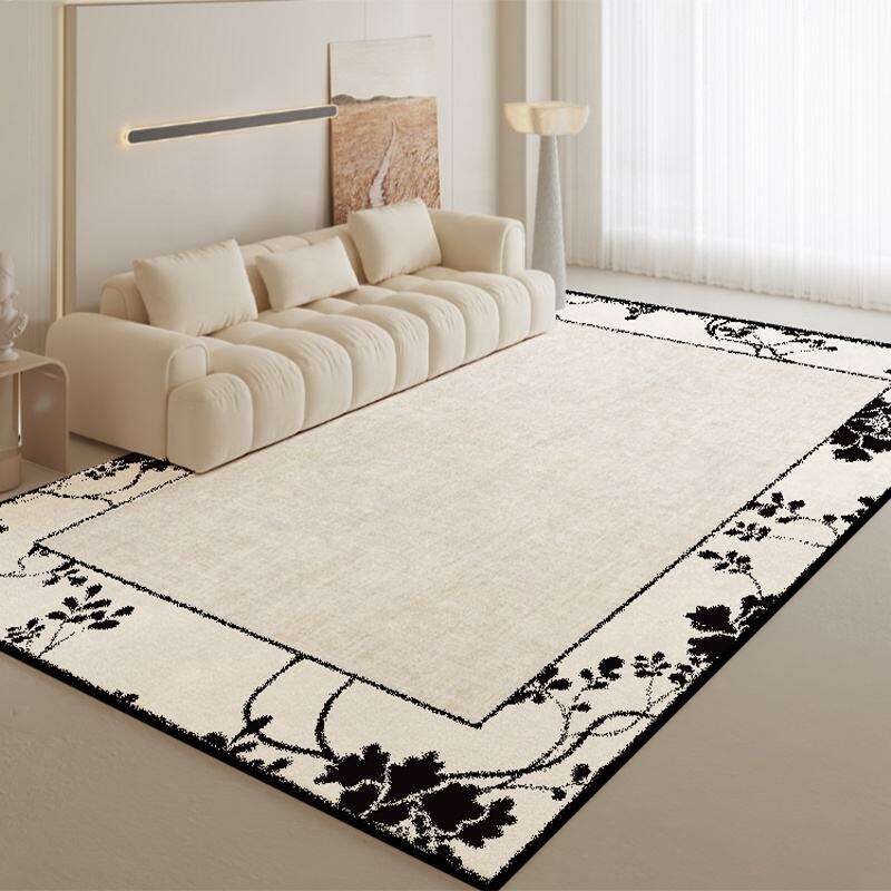 Digital Printed Geometric Rug - Luxury Cream Style, Large Living Room Carpet, Plush Area Rug for Modern Home Decor