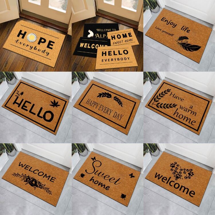 Custom Coir Fiber Door Mat - Anti-Slip Dust-Proof PVC-Coated Coconut Fiber Welcome Mat for Garden Entrance details