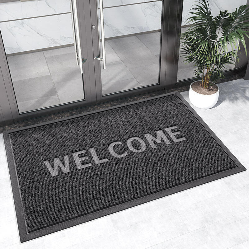 Hot Selling Anti-Slip Home Entrance Mat - Grey Rib Front Door Mat with Outdoor Rubber Backing, Super-Microfiber Door Rug, Ideal Floor Mat for Indoor and Outdoor Use