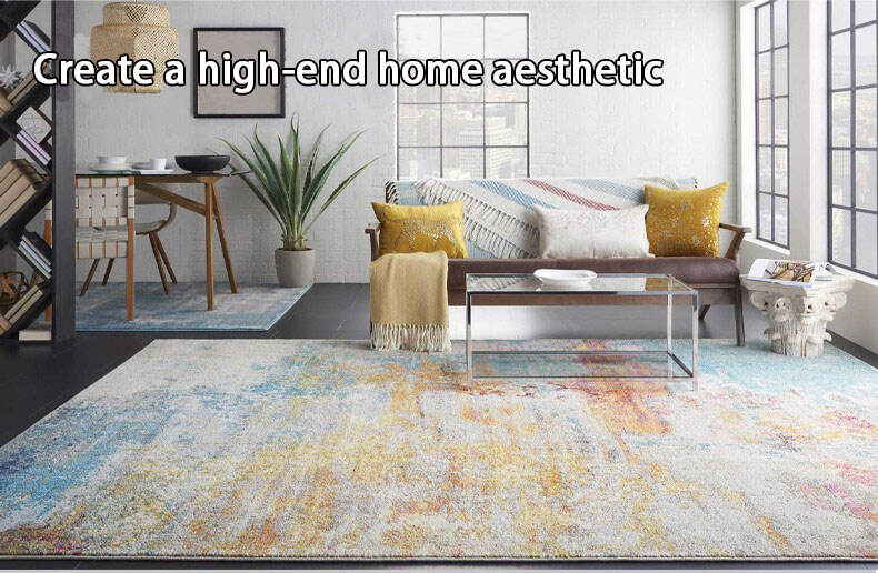 Nordic Light Luxury Thick Faux Cashmere Rug - Large Living Room Carpet, Washable Bedroom Rug, Plush Area Rug for Home Decor details