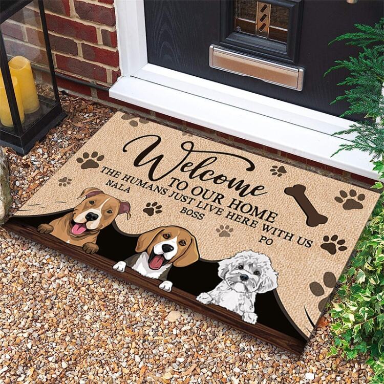 Cartoon Animal-Themed Entrance Door Mat - Cute Dog and Cat Design Floor Mat for Home, Decorative and Durable Door Rug details