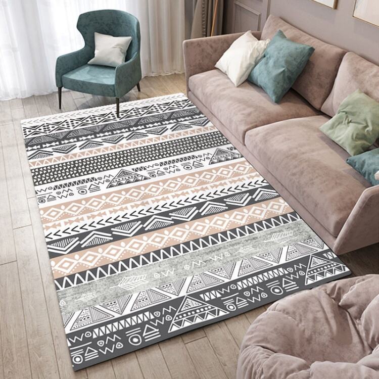 Custom Soft Persian-Style Living Room Rug - Anti-Slip, Machine Washable, Foldable Area Carpet for Home Decor manufacture