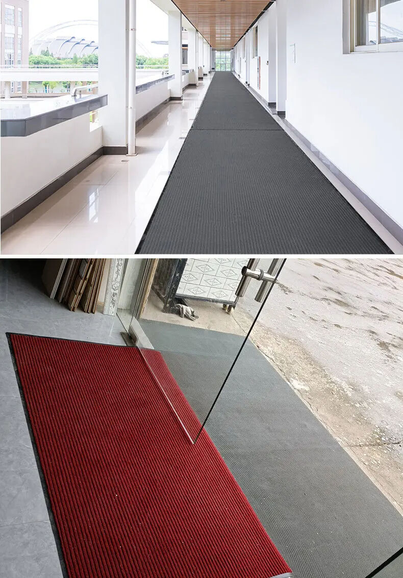 Double Striped PVC Super-Microfiber Door Mat - Non-Slip, Washable Entrance Floor Mat, Shoe Cleaning Rug for Home, Ideal for Bedroom, Living Room, and Entrance factory