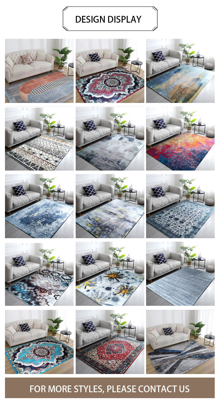 Hot Sale Geometric Pattern Rectangle Rug - Modern Loop Pile Area Carpet, Machine-Made for Living Room, Stylish Floor Covering factory