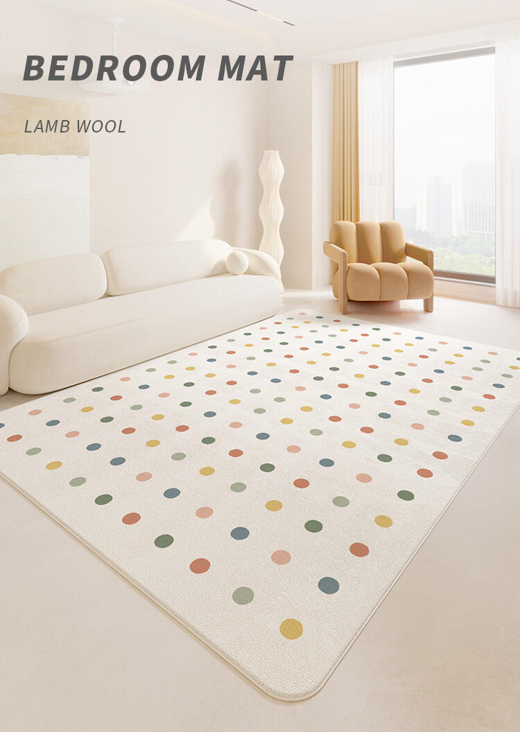 Indoor Luxury Lamb Wool Rug - Soft Plush Living Room Carpet, Bedroom Floor Covering with Non-Slip Backing, Stylish Area Rug details