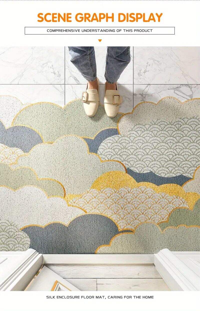 Household PVC Roll-Up Entrance Door Mat - Silk Ring Anti-Slip Dust Removal Mat, Customizable Size for Home factory