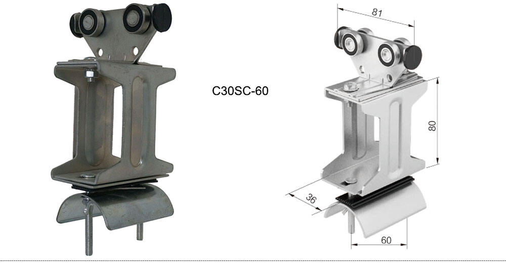 C30 C-track Cable End Trolleys Festoon System for Crane manufacture