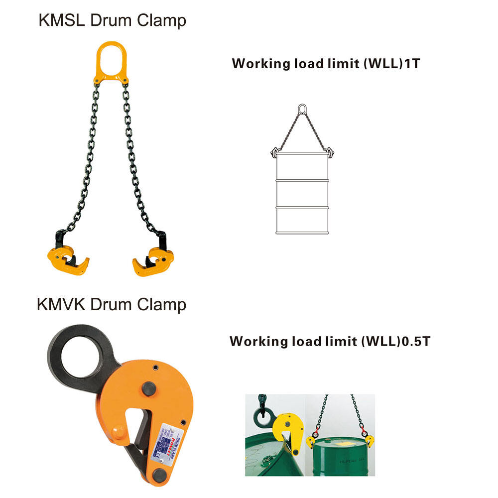 1T Two Legs Chain Sling Oil Drum Lifting Clamp details