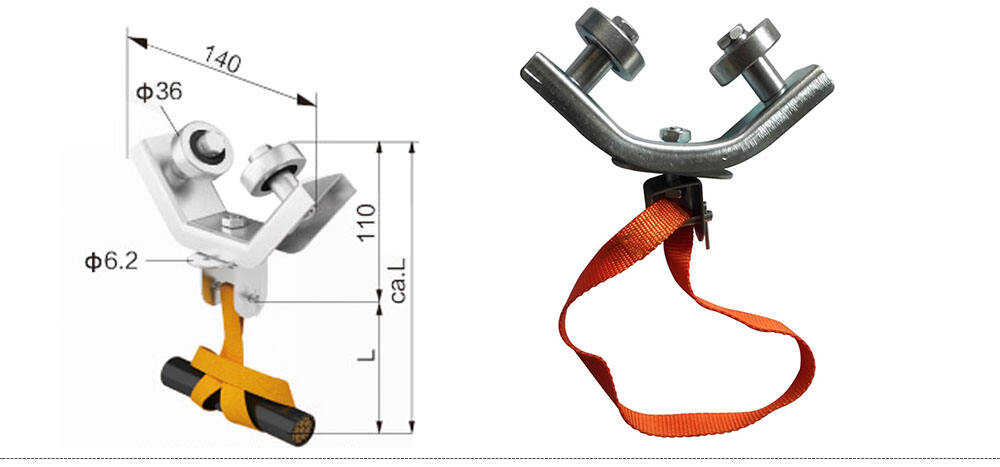 Wire Rope Plastic Festoon Cable Trolley manufacture