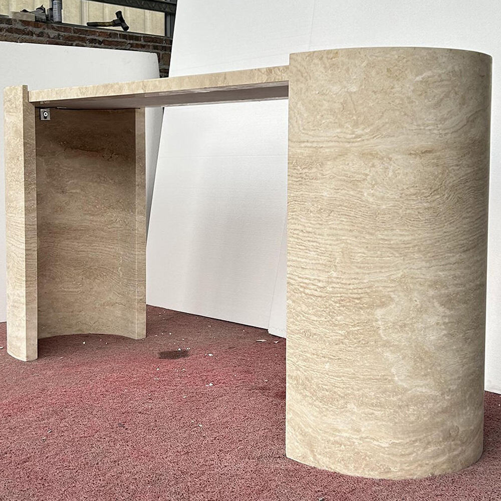 PerfectStone Luxury natural style price travertine console table for interior construction project