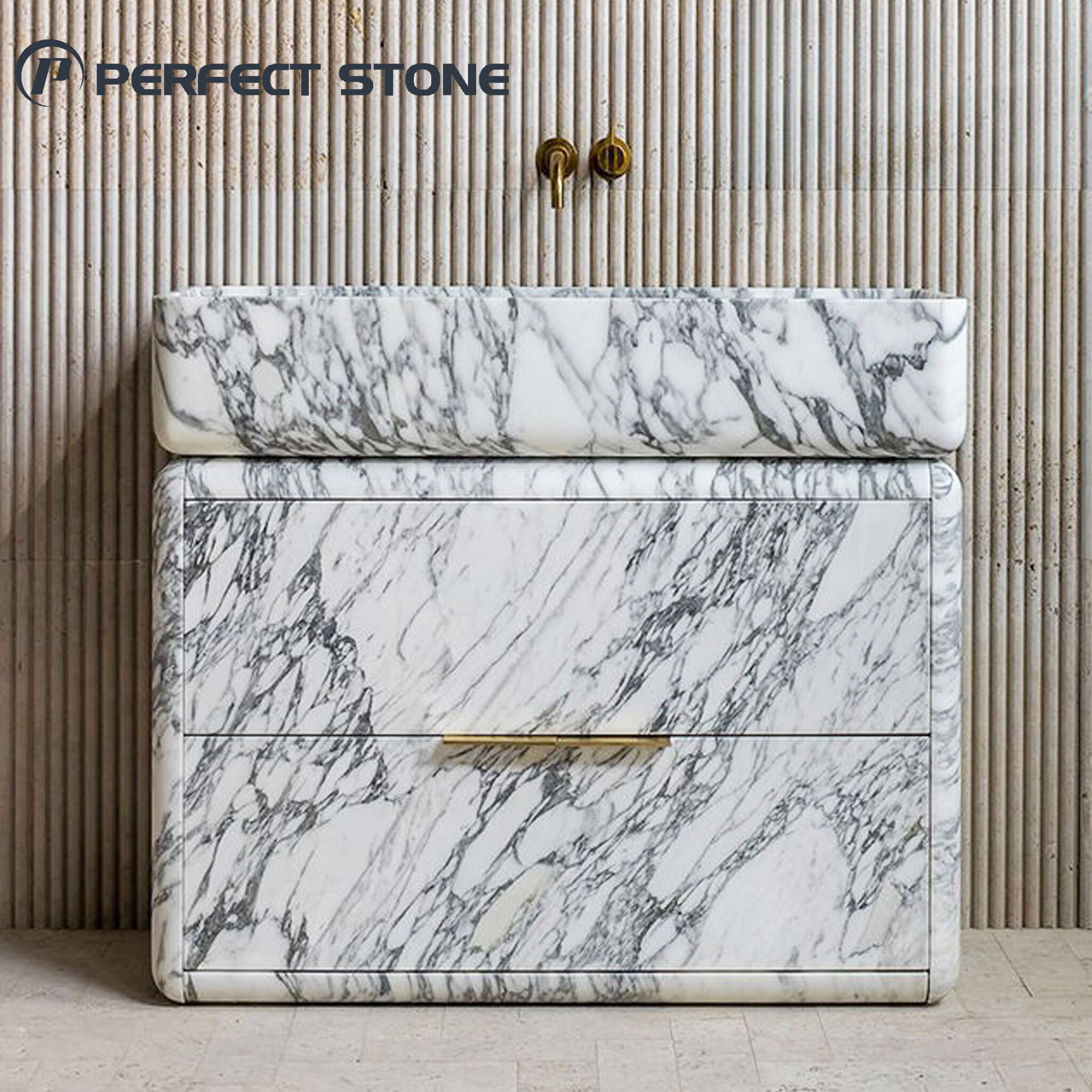 واحد آرایشی مستقل و فروش عمده PerfectStone با طرح عربسکاتو و سطح مرمری برای ویلاهای لوکس و هتل‌ها