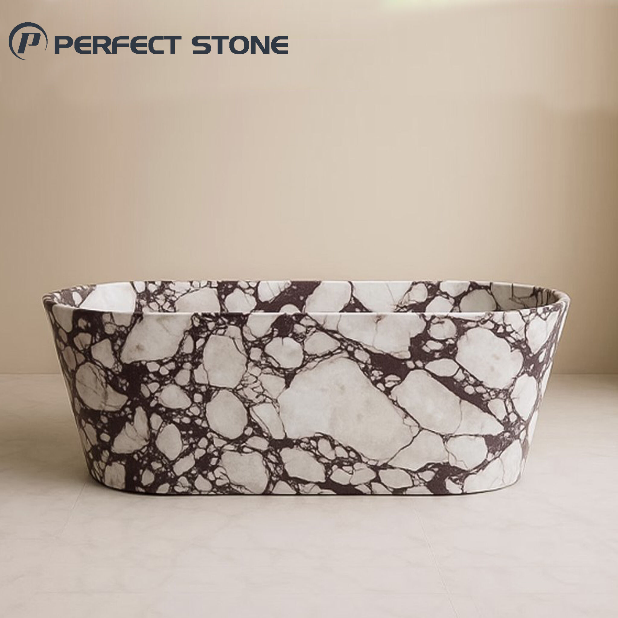 سبک طراحی وان حمام مرمر کالاکاتا ویولا طبیعی لوکس برند PerfectStone برای پروژه‌های داخلی هتل