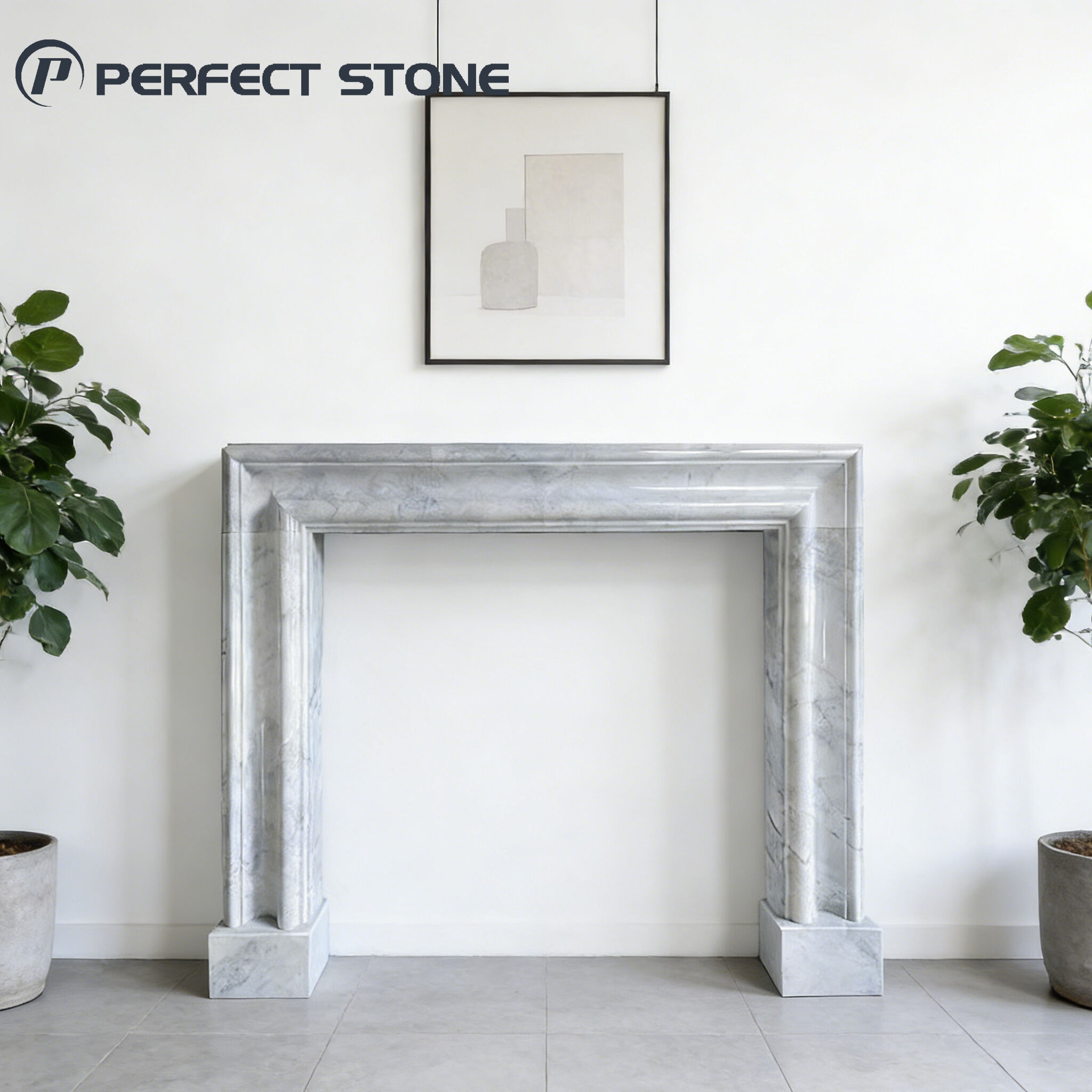 PerfectStone Custom 100% Natural Marble Fireplace for High-end Villa Hotel Constuction