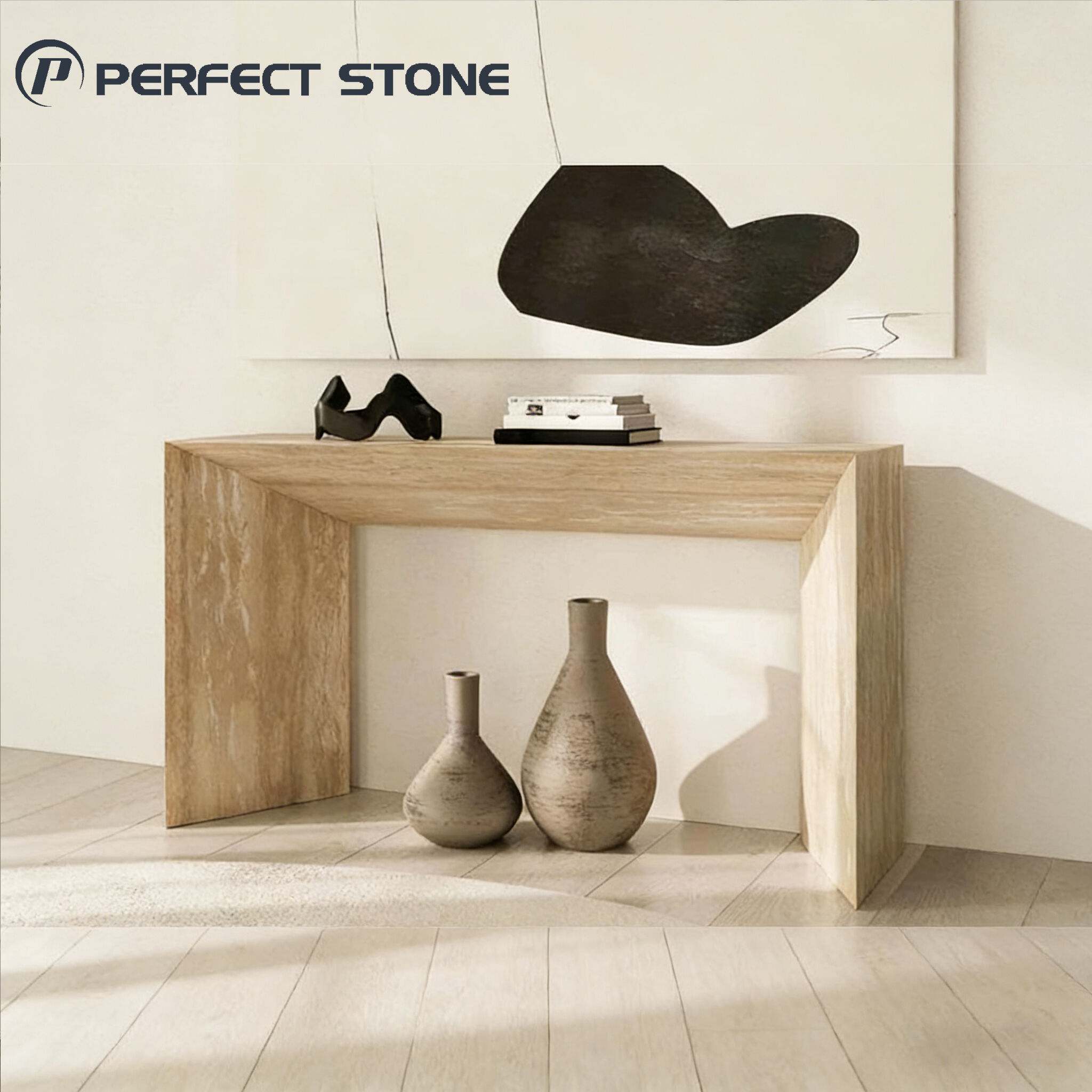 PerfectStone Wholesale Natural Durable Design Marble Console Table For Interior Construction Project
